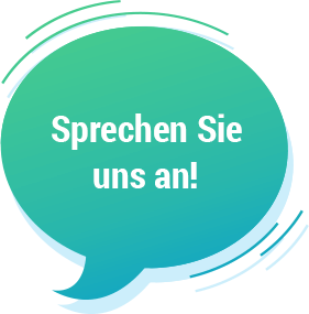 Sprechblase: Sprechen Sie uns an!